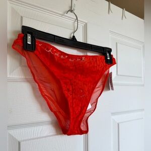 Sheer Lace Bikini Panty - Orange